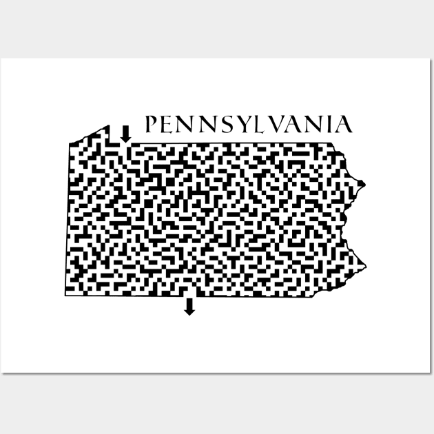 State of Pennsylvania Maze Wall Art by gorff